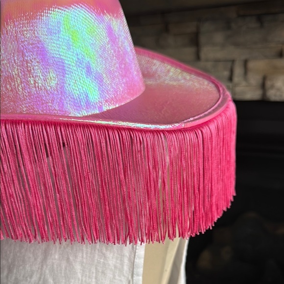 Vibrant Pink Western Hat with Fringe Trim main image 9